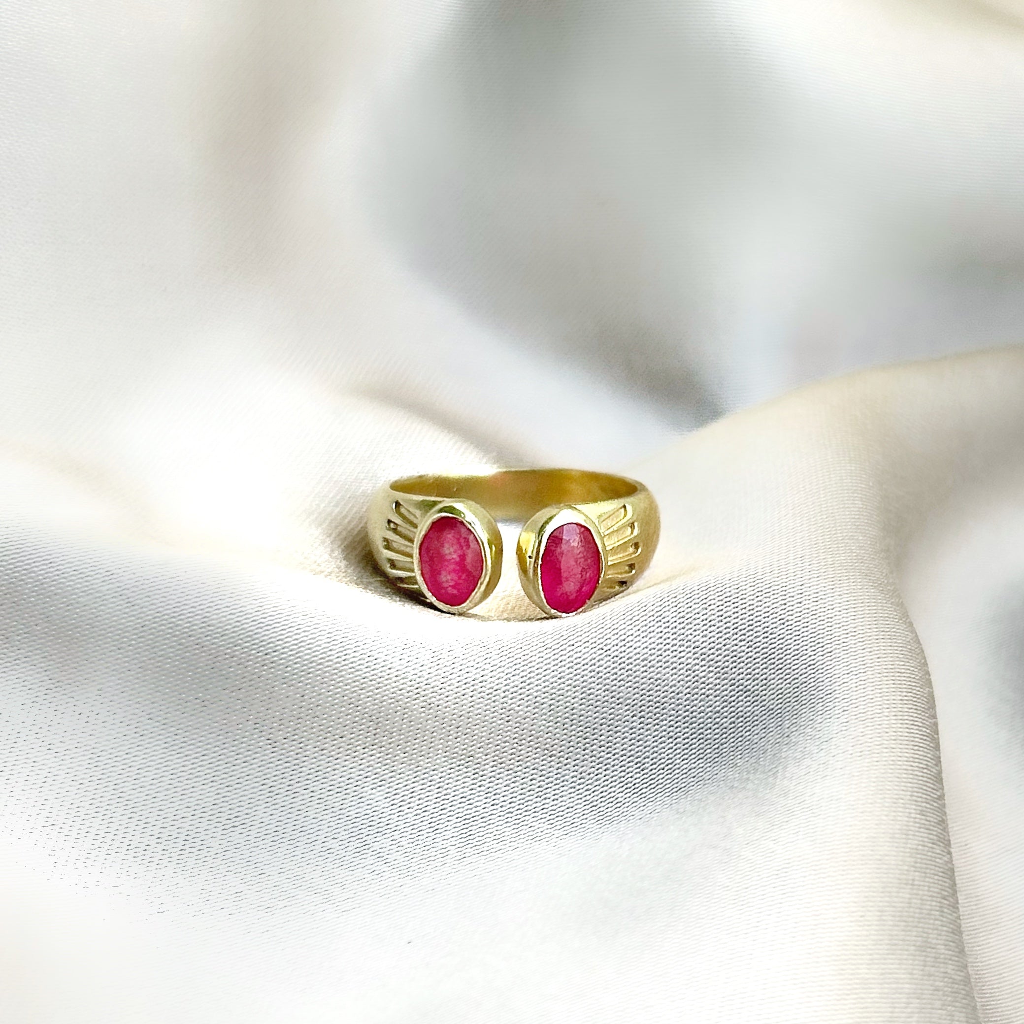 Bague Halo - Rubis