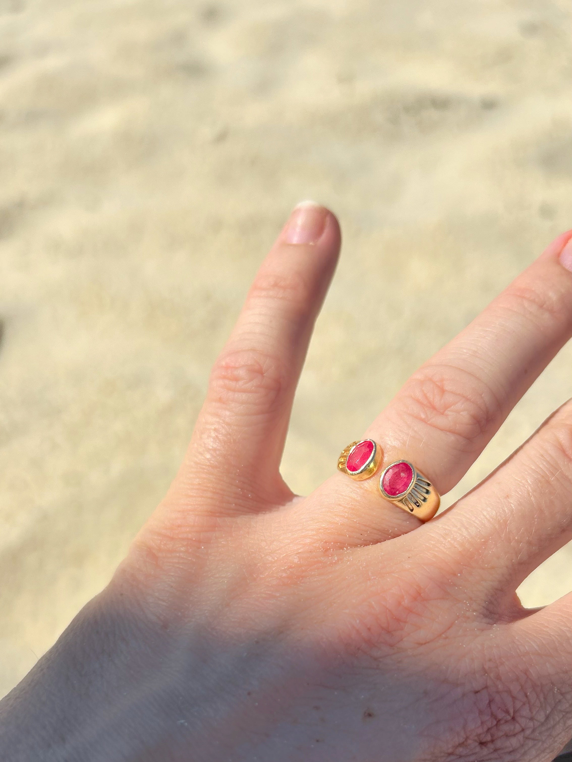 Bague Halo - Rubis