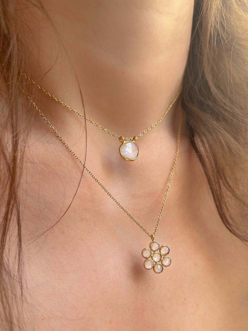 Collier Flower - Moonstone