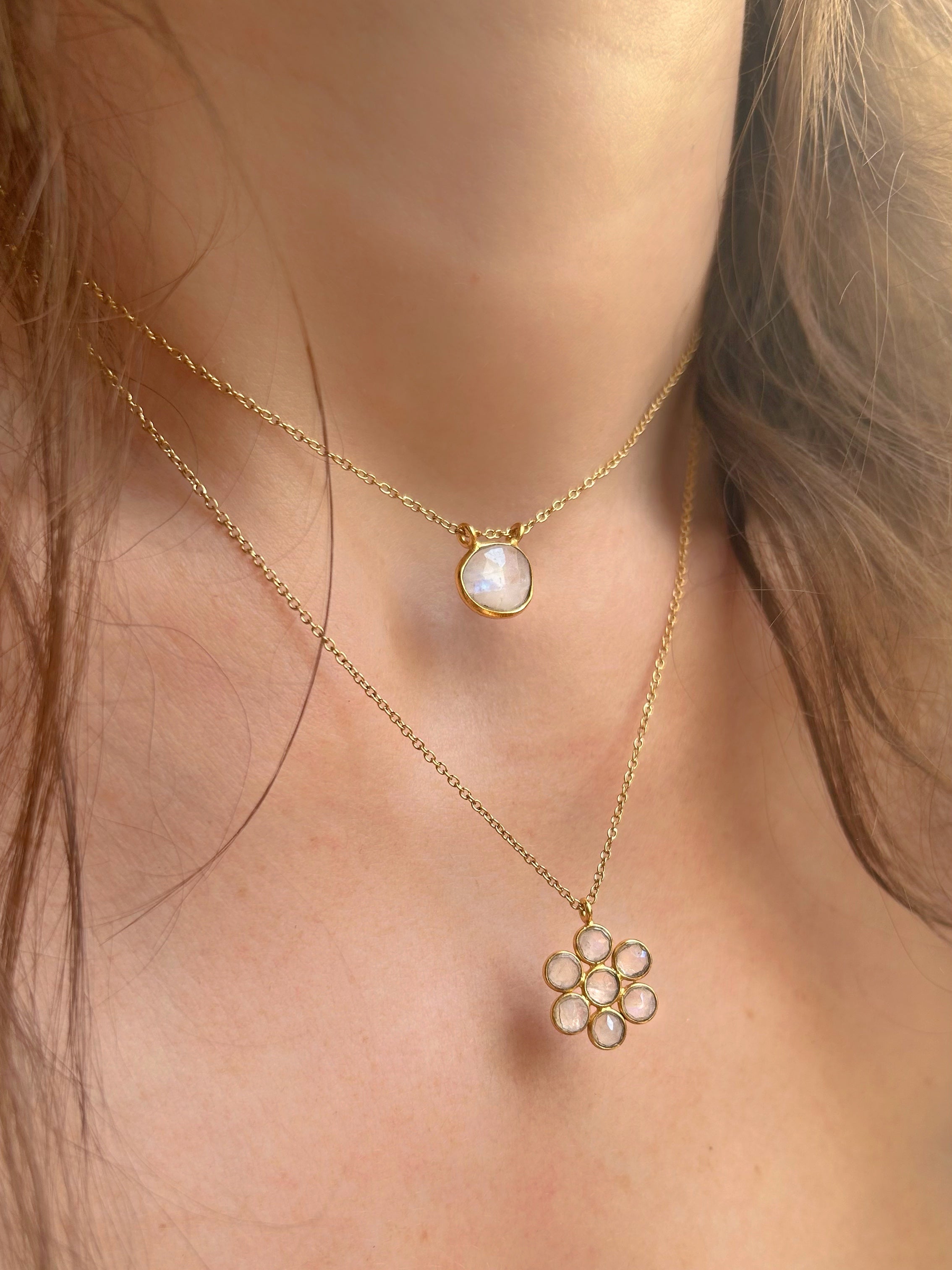 Collier Flower - Moonstone