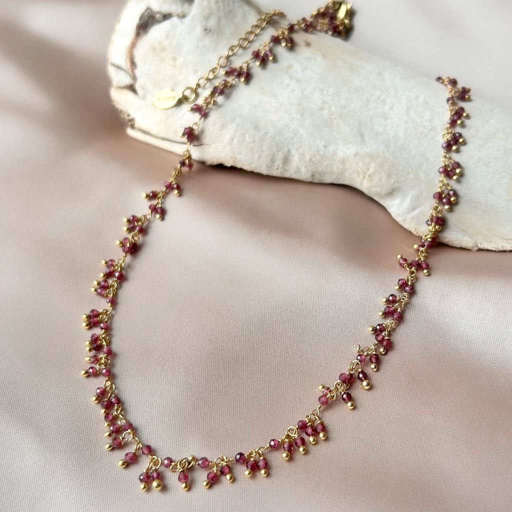 Collier Plumetis - Grenat