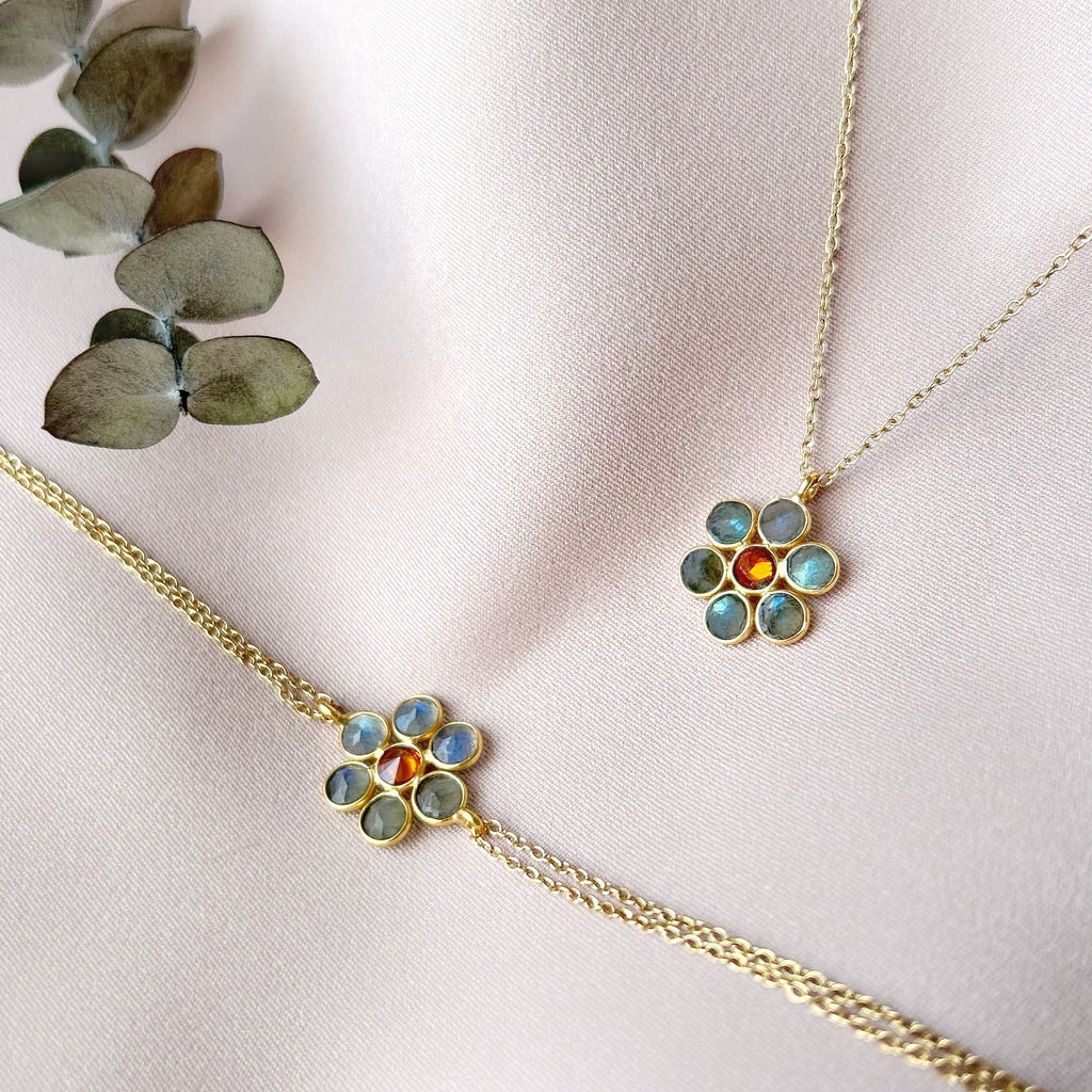 Collier Flower - Labradorite
