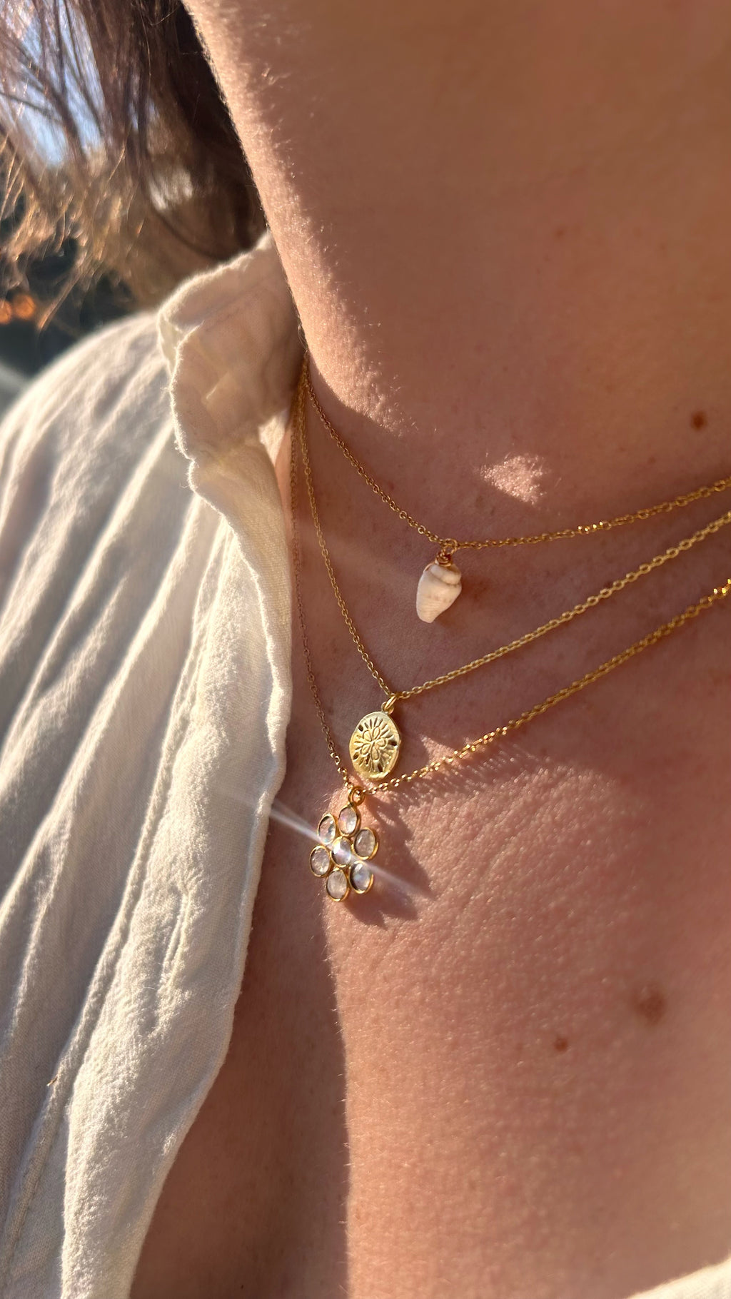 Collier Flower - Moonstone