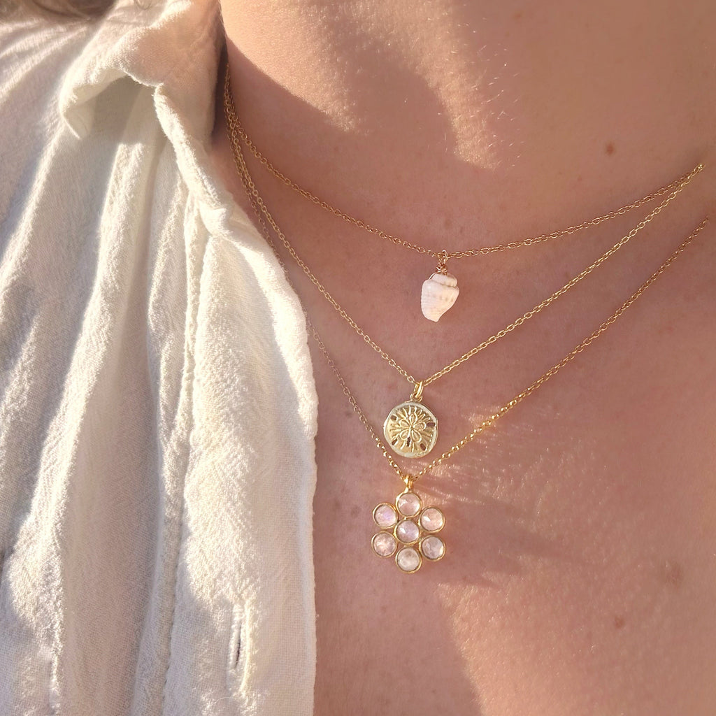 Collier Flower - Moonstone