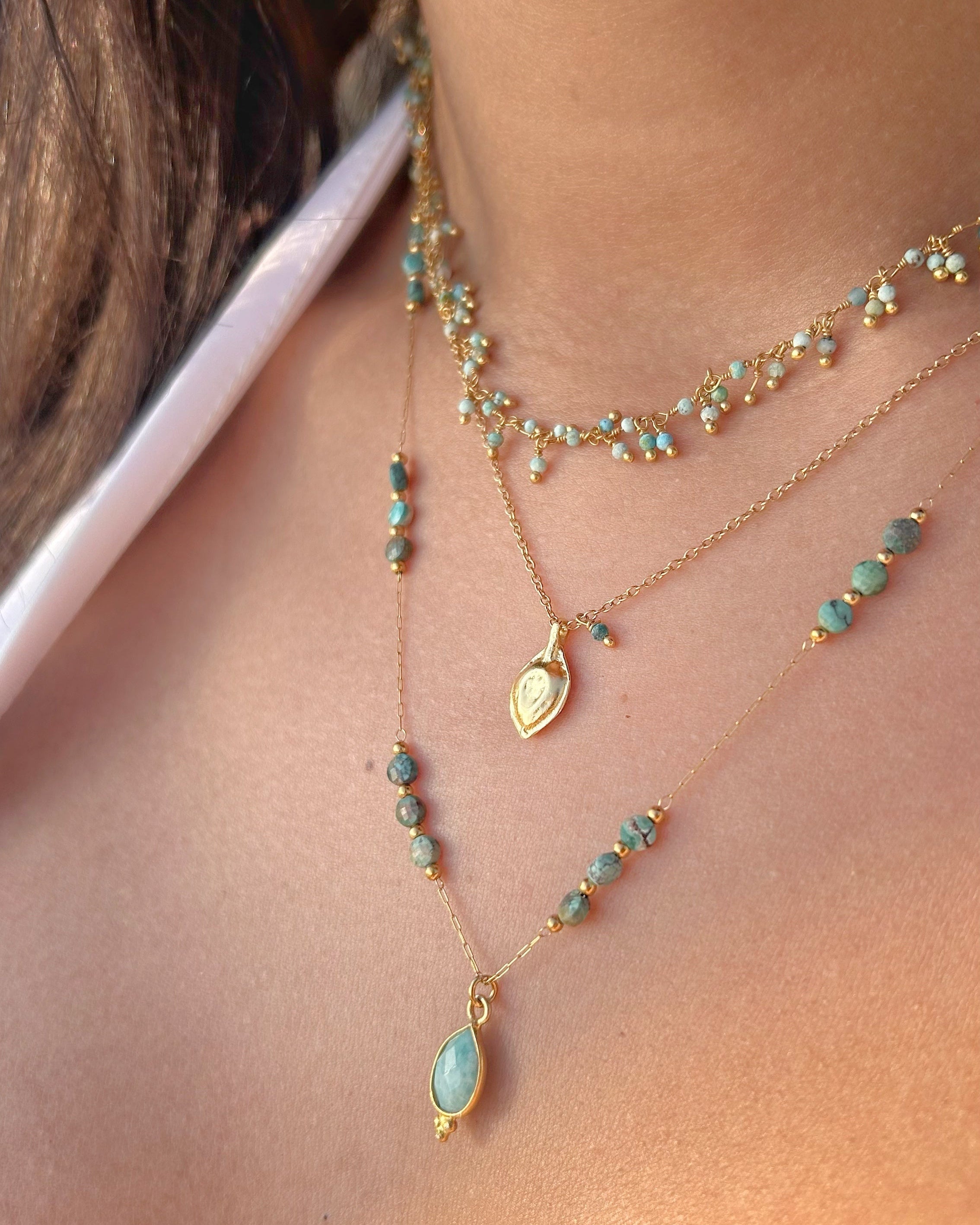 Collier Plumetis - Amazonite