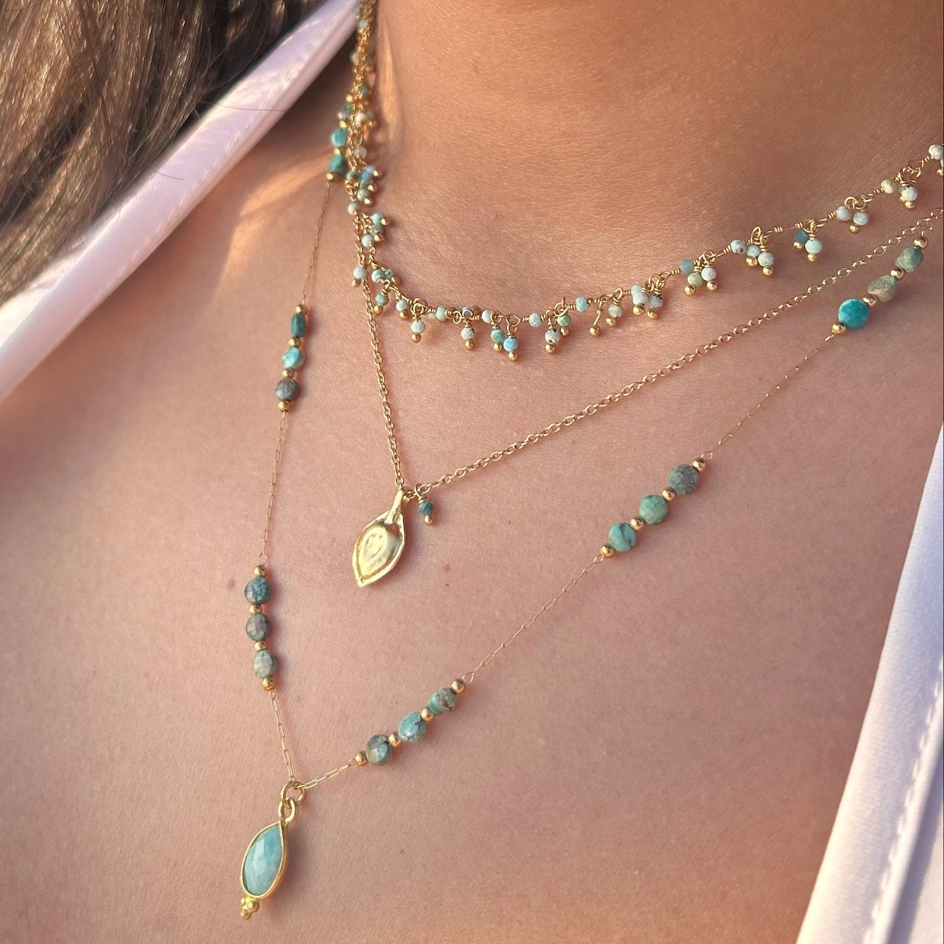 Collier Plumetis - Amazonite