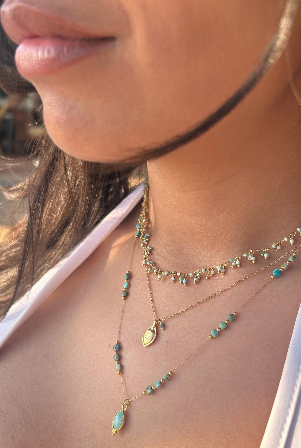 Collier Plumetis - Amazonite