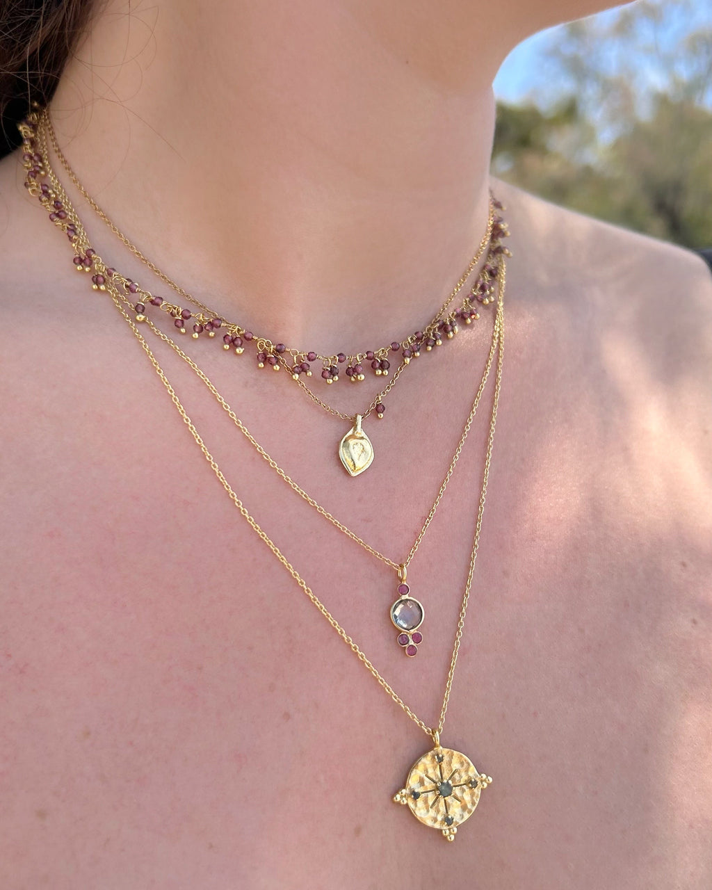 Collier Plumetis - Grenat