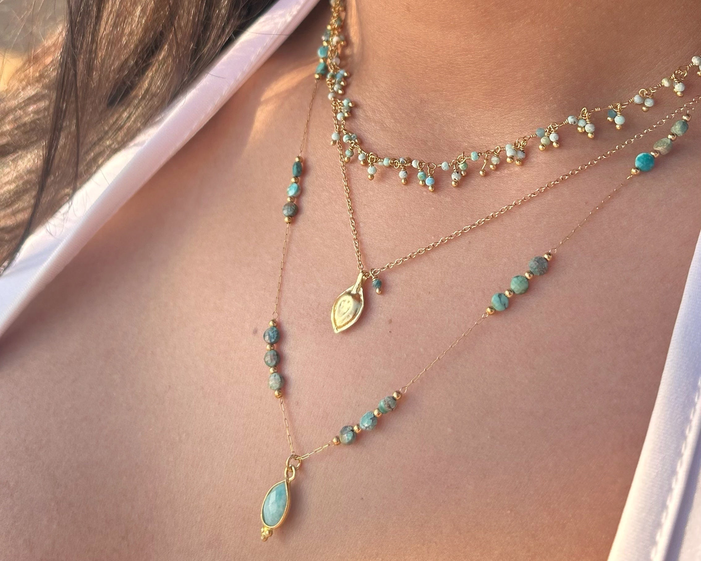 Collier Plumetis - Amazonite