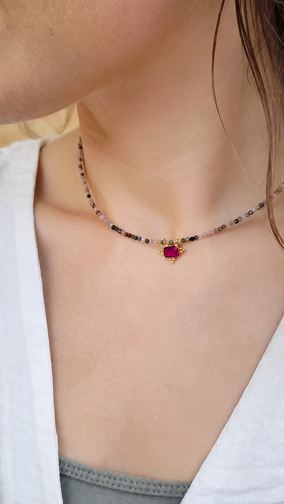 Collier Boho - Tourmaline